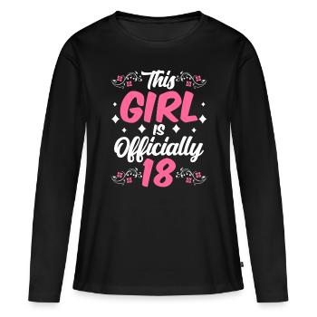 This girl is officially 18 celebration eighteen - Women's Premium Organic Long Sleeve Shirt - black - Front - Julia (174cm)