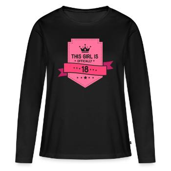 This girl is officially 18 eighteen celebration - Women's Premium Organic Long Sleeve Shirt - black - Front - Julia (174cm)