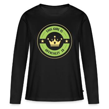 This girl is officially 18 celebration eighteen - Women's Premium Organic Long Sleeve Shirt - black - Front - Julia (174cm)