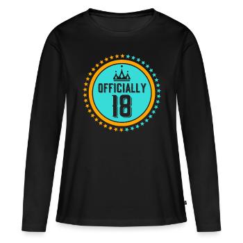 Enfant officiel de dix-huit ans 18e anniversaire - T-shirt manches longues Premium bio Femme - noir - Devant - Julia (174cm)