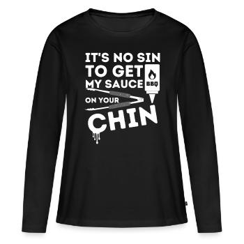 Es ist keine Sünde, meine Sauce zu bekommen Lustige BBQ Smoker Barbe - Frauen Premium Bio Langarmshirt - Schwarz - Vorne - Julia (174cm)