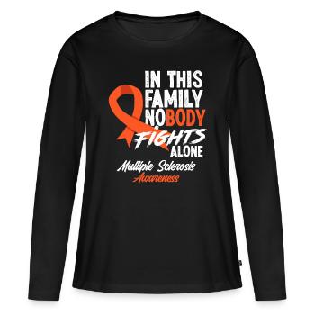 In This Family Nobody Fights Alone Multiple Sclero - Women's Premium Organic Long Sleeve Shirt - black - Front - Julia (174cm)