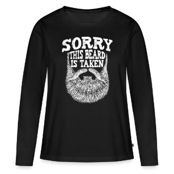 Mens Sorry This Beard Is Taken - Beard Lover & Fac - T-shirt manches longues Premium bio Femme - noir - Devant - Julia (174cm)