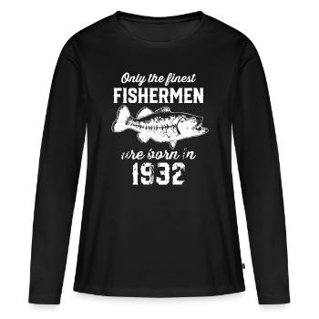 90 ans: pêcheur pêcheur 1932 90e anniversairef - T-shirt manches longues Premium bio Femme - noir - Devant - Julia (174cm)