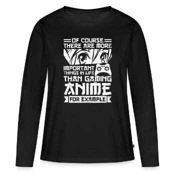 Japanese Funny There Are More Important Things Inf - Women's Premium Organic Long Sleeve Shirt - black - Front - Julia (174cm)