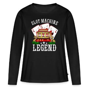 Kasino Glücksspiel Spielautomat Kartenspiel - Frauen Premium Bio Langarmshirt - Schwarz - Vorne - Julia (174cm)