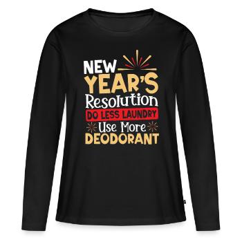 Résolution du Nouvel An Jour de l’An Nouvel An - T-shirt manches longues Premium bio Femme - noir - Devant - Julia (174cm)