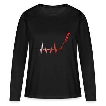 Heartbeat Firework Rocket - Frauen Premium Bio Langarmshirt - Schwarz - Vorne - Julia (174cm)