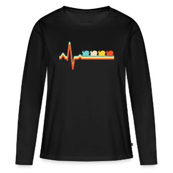 Snail Retro Heartbeat - T-shirt manches longues Premium bio Femme - noir - Devant - Julia (174cm)