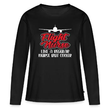 Infirmière de vol Médecin de vol Profession de médecin de vol - T-shirt manches longues Premium bio Femme - noir - Devant - Julia (174cm)