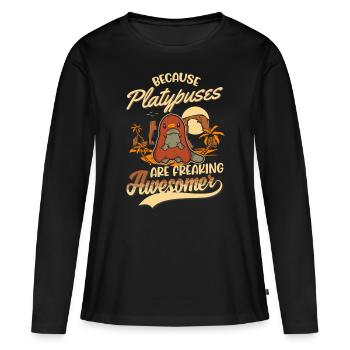 Ornithorynque Cadeau Ornithorynque - T-shirt manches longues Premium bio Femme - noir - Devant - Julia (174cm)