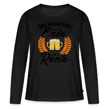 Das Schuften Hat Ein Ende Rente Pensionär Rentner - Frauen Premium Bio Langarmshirt - Schwarz - Vorne - Julia (174cm)