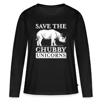 Save The Chubby Unicorns Rhino - Women's Premium Organic Long Sleeve Shirt - black - Front - Julia (174cm)