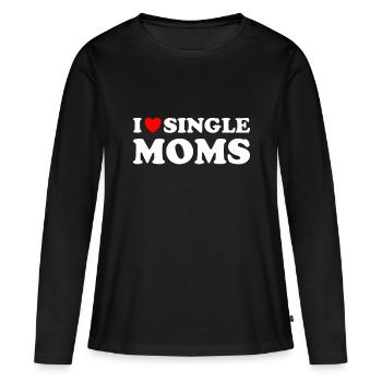 Funny Love Dating I Love Single Momsswipe leftsing - Women's Premium Organic Long Sleeve Shirt - black - Front - Julia (174cm)