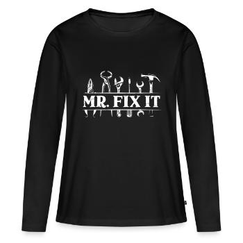 Mens Mr. Fix It für einen Handwerker Handwerker - Frauen Premium Bio Langarmshirt - Schwarz - Vorne - Julia (174cm)
