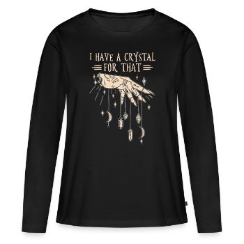 J’ai un cristal pour çagéologuesfossilspromiseg - T-shirt manches longues Premium bio Femme - noir - Devant - Julia (174cm)