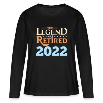 Ruhestand Lustige Legende ist seit 2022 im Ruhestand Papa - Frauen Premium Bio Langarmshirt - Schwarz - Vorne - Julia (174cm)