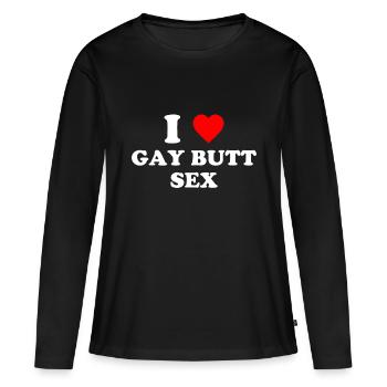 Ich liebe schwulen Hintern Sex lustig schwul schmutzig - Frauen Premium Bio Langarmshirt - Schwarz - Vorne - Julia (174cm)