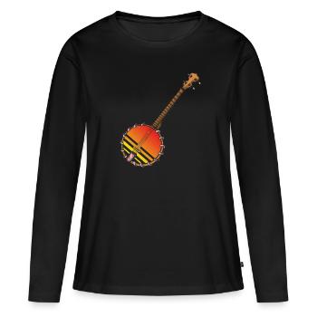 Chemises Banjo Pour Hommes Bluegrass Appalachia Folk - T-shirt manches longues Premium bio Femme - noir - Devant - Julia (174cm)