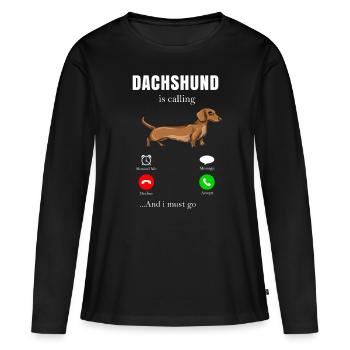 Dachshund Geschenk Dixie Wiener Doxie Dackel - Frauen Premium Bio Langarmshirt - Schwarz - Vorne - Julia (174cm)