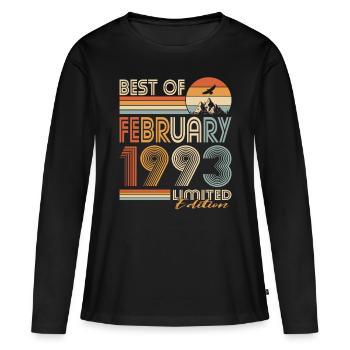 30. Geburtstag Jahrgang 1993 Best of 1993 - Frauen Premium Bio Langarmshirt - Schwarz - Vorne - Julia (174cm)