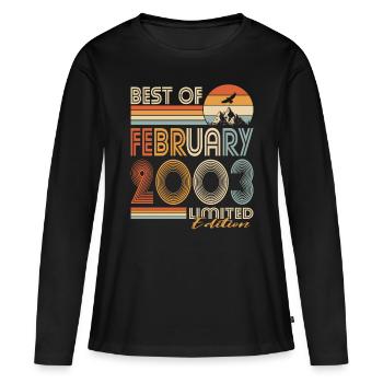 20. Geburtstag Jahrgang 2003 Best of 2003 - Frauen Premium Bio Langarmshirt - Schwarz - Vorne - Julia (174cm)