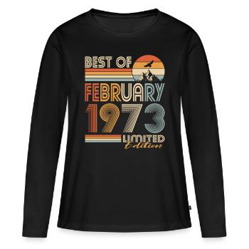 50. Geburtstag Jahrgang 1973 Best of 1973 - Frauen Premium Bio Langarmshirt - Schwarz - Vorne - Julia (174cm)
