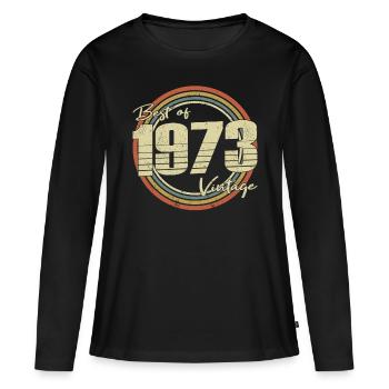 50. Geburtstag Jahrgang 1973 Best of 1973 - Frauen Premium Bio Langarmshirt - Schwarz - Vorne - Julia (174cm)