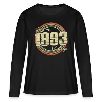 30. Geburtstag Jahrgang 1993 Best of 1993 - Frauen Premium Bio Langarmshirt - Schwarz - Vorne - Julia (174cm)