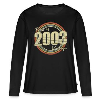 20. Geburtstag Jahrgang 2003 Best of 2003 - Frauen Premium Bio Langarmshirt - Schwarz - Vorne - Julia (174cm)