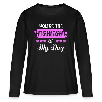 Vous êtes le point culminant de mon quotidien - T-shirt manches longues Premium bio Femme - noir - Devant - Julia (174cm)