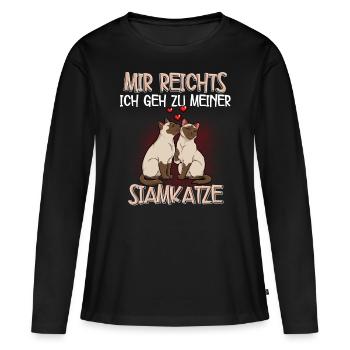 Siamkatze - Frauen Premium Bio Langarmshirt - Schwarz - Vorne - Julia (174cm)
