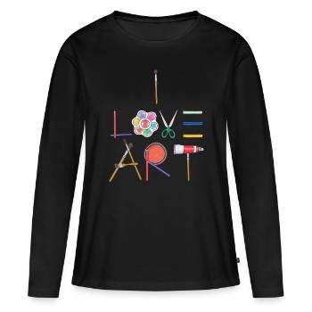 I Love Art Cute Fun Painting Drawing Sketch Artist - Women's Premium Organic Long Sleeve Shirt - black - Front - Julia (174cm)