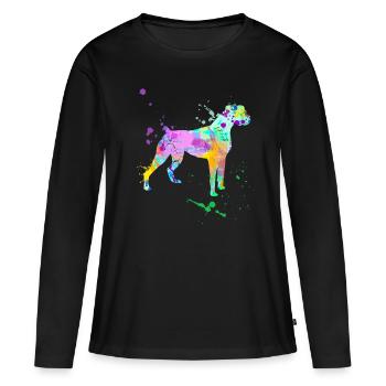 Boxer Dog Race Paint Splatter Art Pet Lovers Owne - T-shirt manches longues Premium bio Femme - noir - Devant - Julia (174cm)