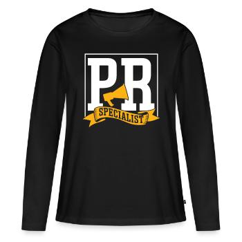 PR Spezialist Job Public Relations Beruf - Frauen Premium Bio Langarmshirt - Schwarz - Vorne - Julia (174cm)
