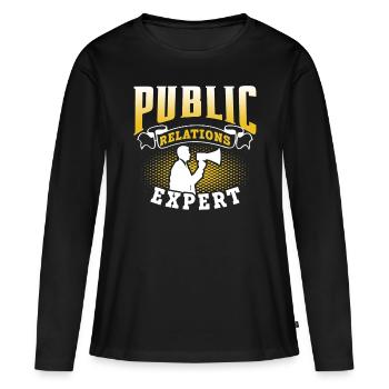 Public Relations Expert Job Profession PR - Women's Premium Organic Long Sleeve Shirt - black - Front - Julia (174cm)