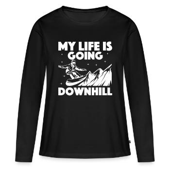 Cool Snowboarding Art Pour Hommes Femmes Snowboard Neige - T-shirt manches longues Premium bio Femme - noir - Devant - Julia (174cm)