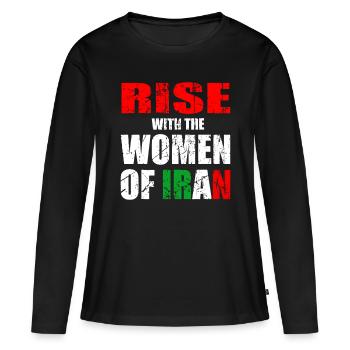 RISE with the Women of Iran women life freedom - Women's Premium Organic Long Sleeve Shirt - black - Front - Julia (174cm)