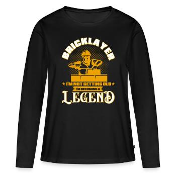 Briqueteur, je ne vieillis pas, je deviens un lege - T-shirt manches longues Premium bio Femme - noir - Devant - Julia (174cm)