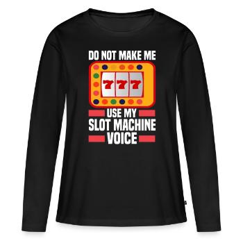 Kasino Glücksspiel Spielautomat Kartenspiel - Frauen Premium Bio Langarmshirt - Schwarz - Vorne - Julia (174cm)