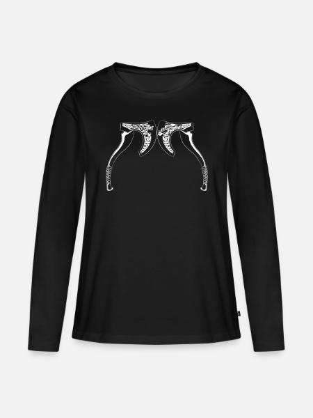 Wikinger Runen Axt Krieger - Frauen Premium Bio Langarmshirt - Schwarz
