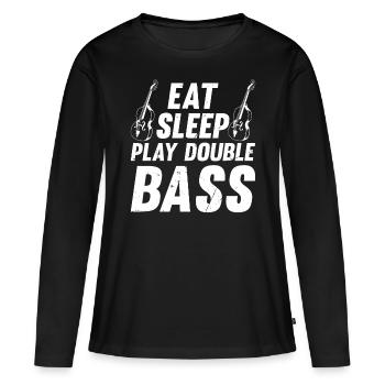 Eat Sleep Play Double Bass - Double Bassiste Double - T-shirt manches longues Premium bio Femme - noir - Devant - Julia (174cm)
