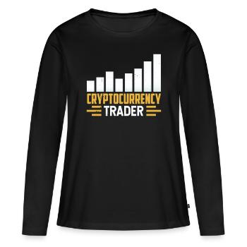 Crypto-Trader Crypto Trader Crypto - T-shirt manches longues Premium bio Femme - noir - Devant - Julia (174cm)
