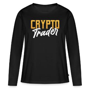 Crypto Traders Crypto Trades Trader Trading - T-shirt manches longues Premium bio Femme - noir - Devant - Julia (174cm)