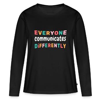 Special Needs Everyone Communicates Differentlyedu - Women's Premium Organic Long Sleeve Shirt - black - Front - Julia (174cm)