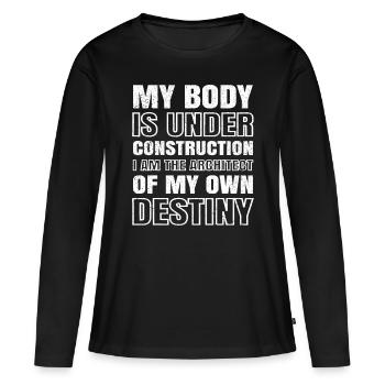 Gym Workout Fitness Exercise Personal Trainer Moti - T-shirt manches longues Premium bio Femme - noir - Devant - Julia (174cm)