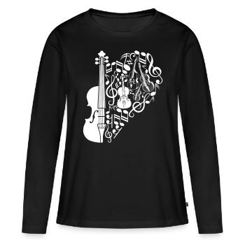 Double Bass Instrument - Double Bassist - Frauen Premium Bio Langarmshirt - Schwarz - Vorne - Julia (174cm)