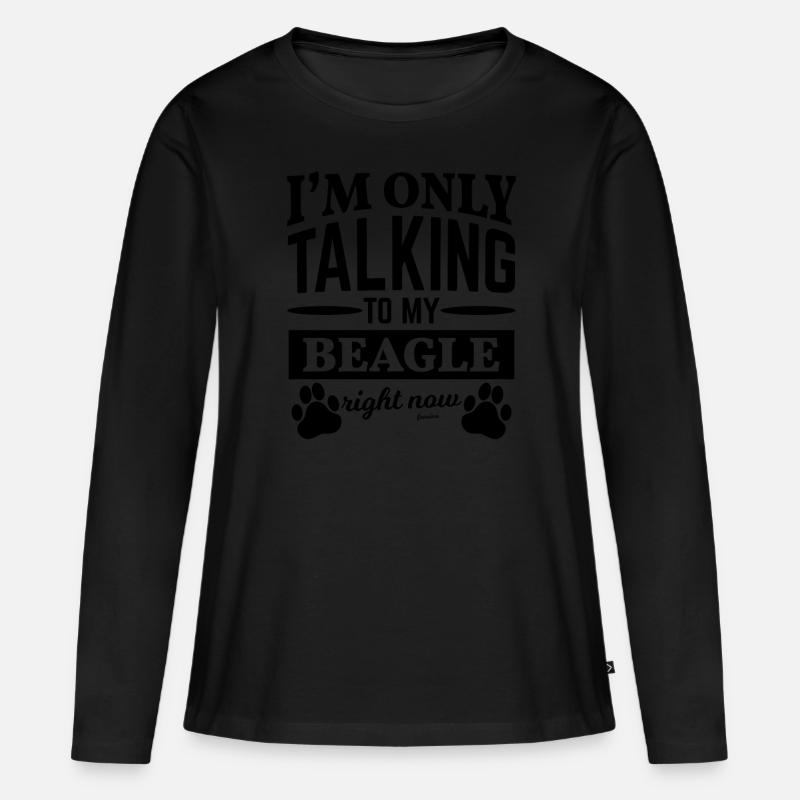 Beagle Spruch - Frauen Premium Bio Langarmshirt - Schwarz