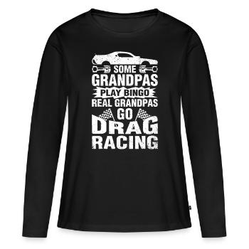 Drag Racing Opa Autoliebhaber für Großväter MMf - Frauen Premium Bio Langarmshirt - Schwarz - Vorne - Julia (174cm)