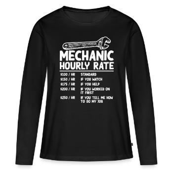 Mechaniker Stundensatz Lustiges Auto Motorrad Arbeit Gi - Frauen Premium Bio Langarmshirt - Schwarz - Vorne - Julia (174cm)